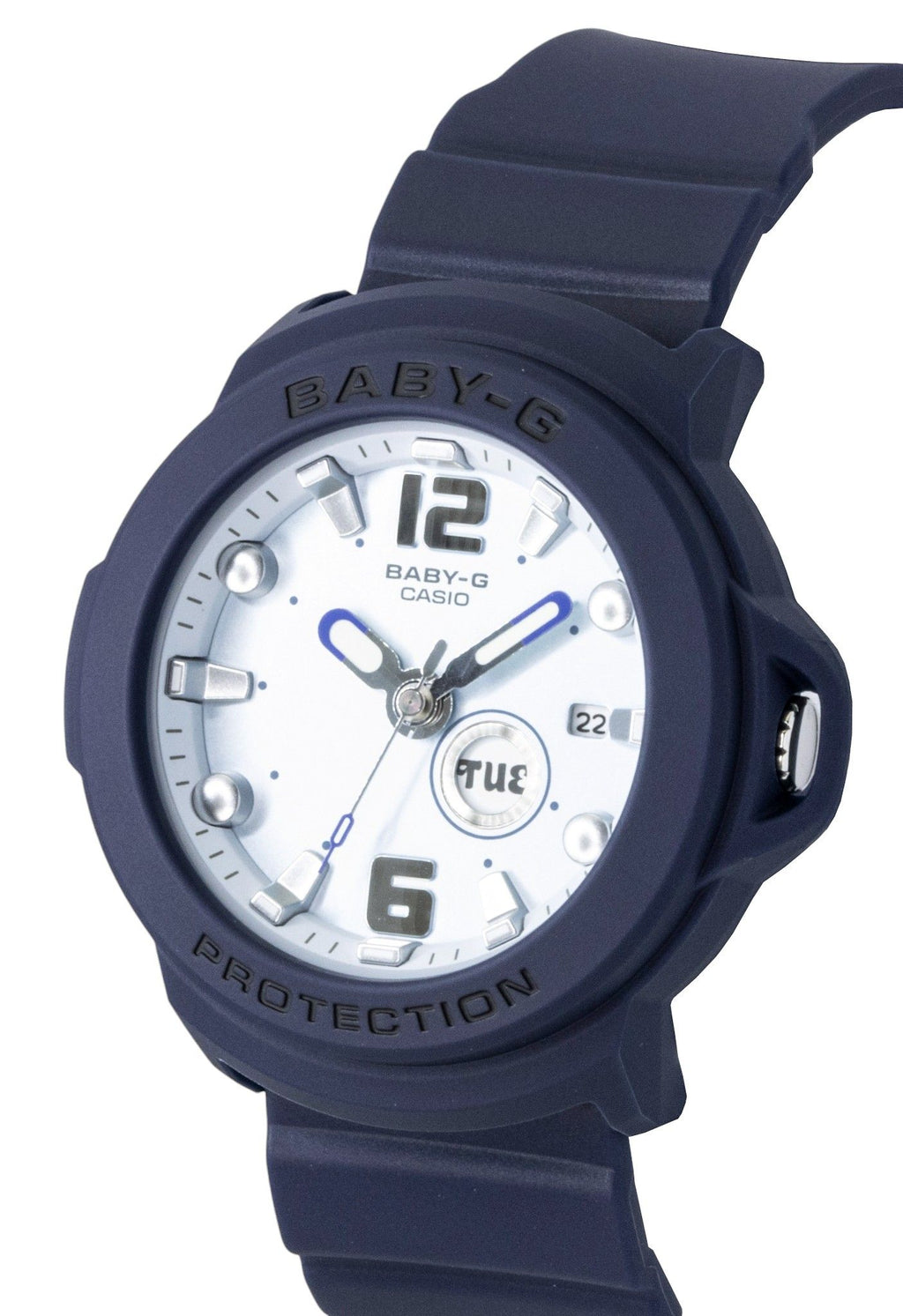 Casio Baby-G Plus Analog Resin Strap Light Blue Dial Quartz BGA-15K-2A 100M Women's Watch With Convertible Holder