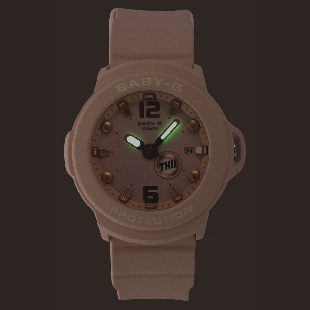 Casio Baby-G Plus Analog Resin Strap Pastel Pink Dial Quartz BGA-15K-4A 100M Women's Watch