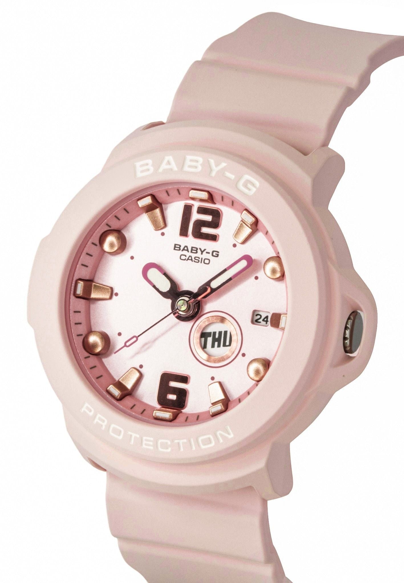 Casio Baby-G Plus Analog Resin Strap Pastel Pink Dial Quartz BGA-15K-4A 100M Women's Watch