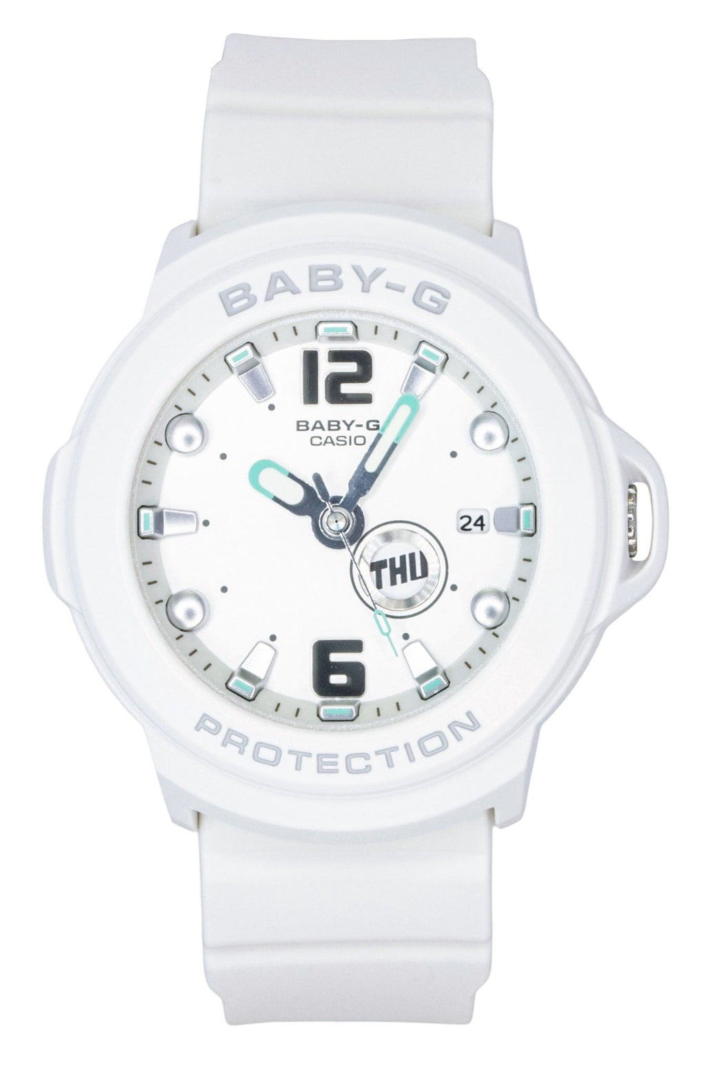 Casio Baby-G Plus Analog Resin White Dial Quartz BGA-15K-7A 100M Women's Watch With Convertible Holder