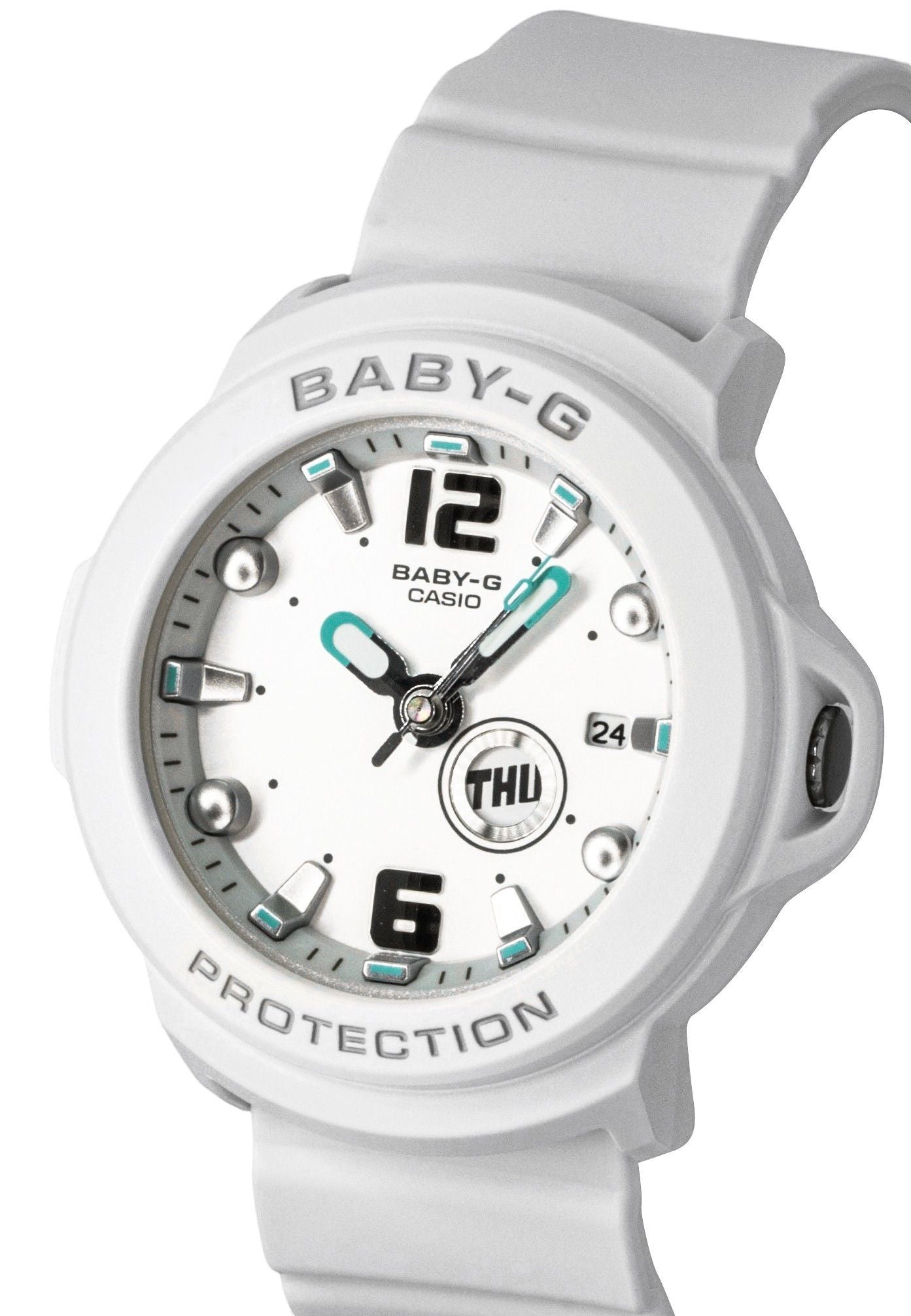 Casio Baby-G Plus Analog Resin White Dial Quartz BGA-15K-7A 100M Women's Watch With Convertible Holder
