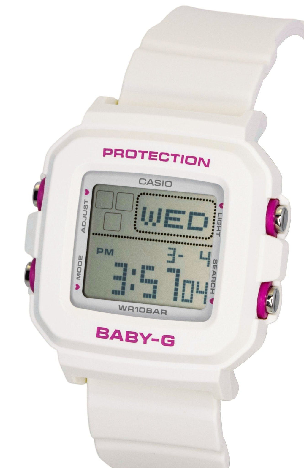 Casio Baby-G Plus Digital Resin Strap Quartz BGD-10KH-7 100M Women's Watch With Silicone Holder