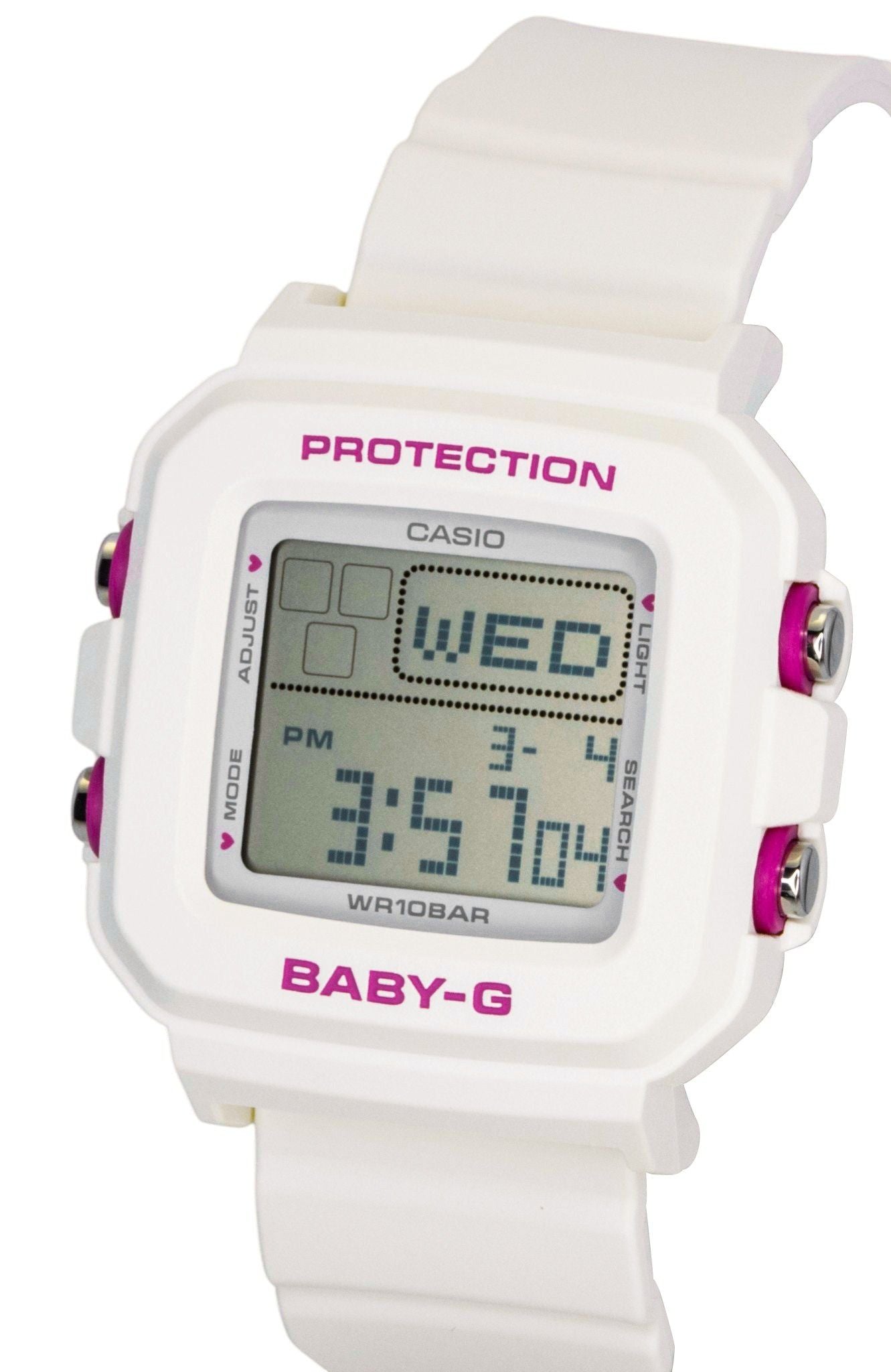 Casio Baby-G Plus Digital Resin Strap Quartz BGD-10KH-7 100M Women's Watch With Silicone Holder
