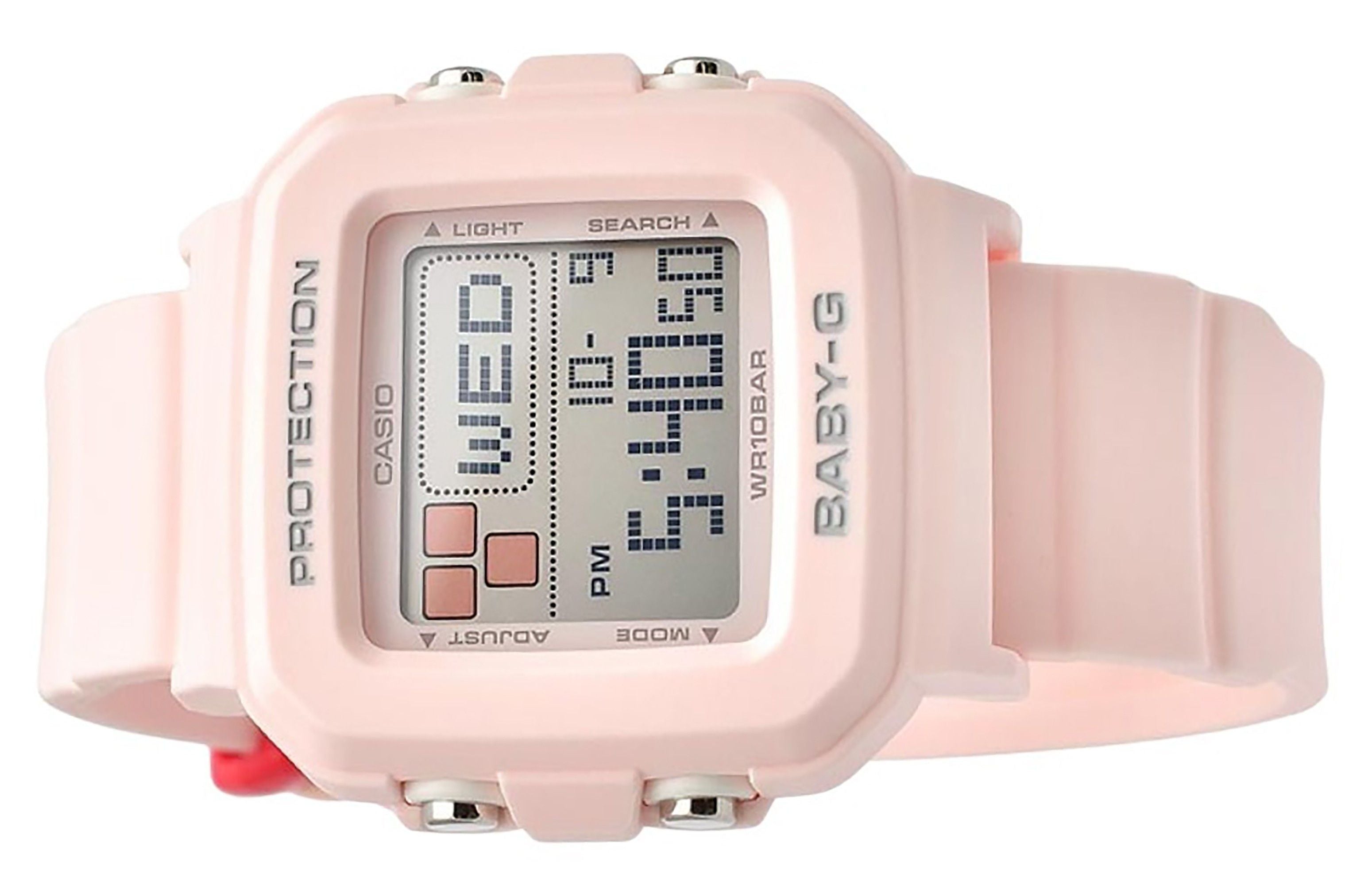 Casio Baby-G Plus Digital Pink Resin Strap Quartz BGD-10L-4 100M Women's Watch With Extra Band Loops