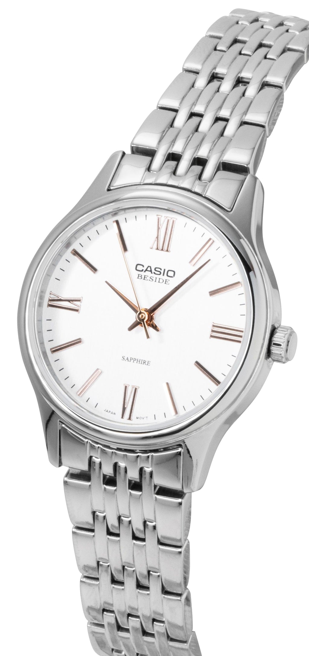 Casio Beside Analog Stainless Steel White Dial Quartz BLS-100D-7AV Women's Watch