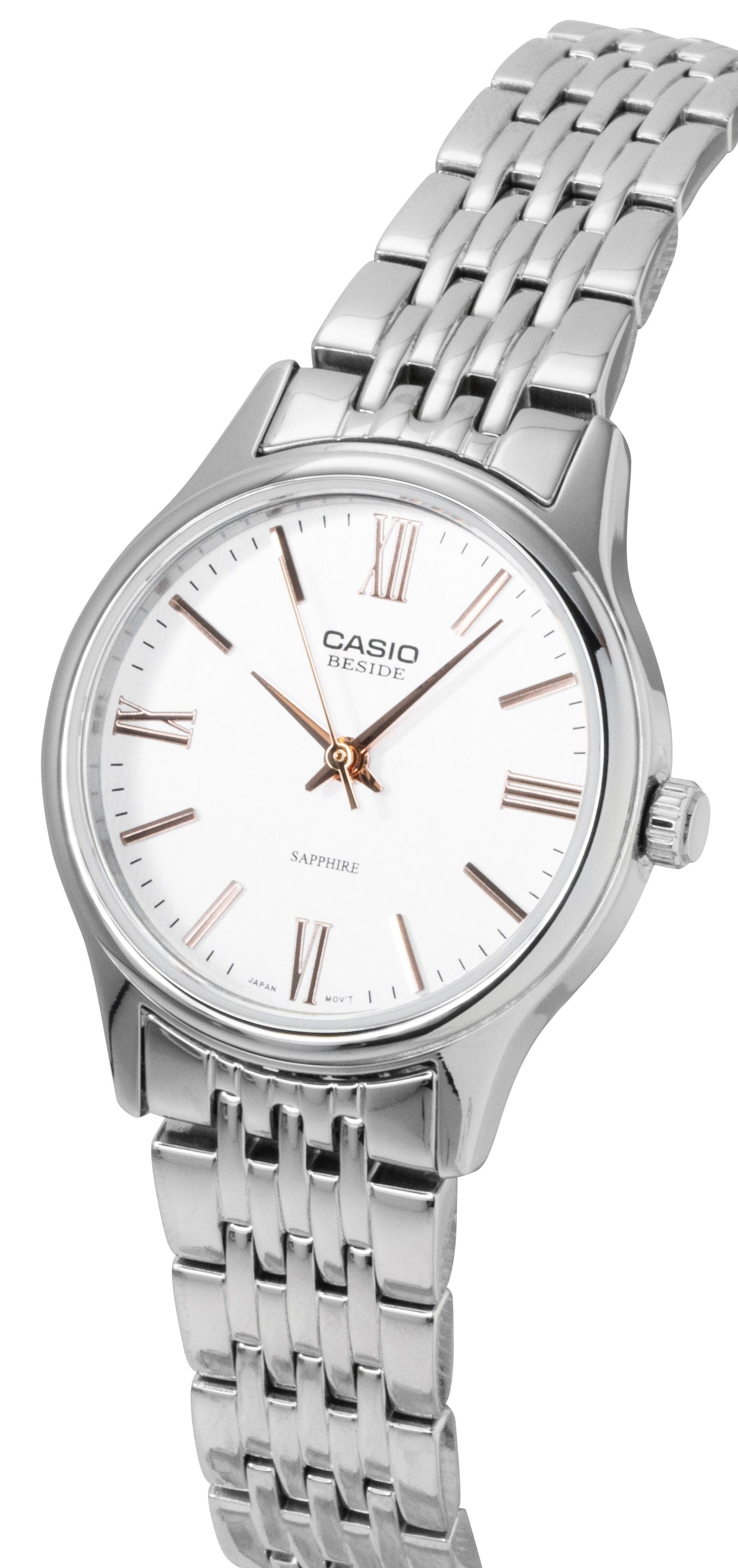Casio Beside Analog Stainless Steel White Dial Quartz BLS-100D-7AV Women's Watch