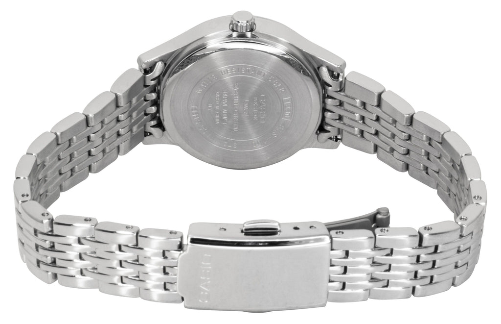 Casio Beside Analog Stainless Steel Pink Mother of Pearl Dial Quartz BLS-100DS-4AV Women's Watch