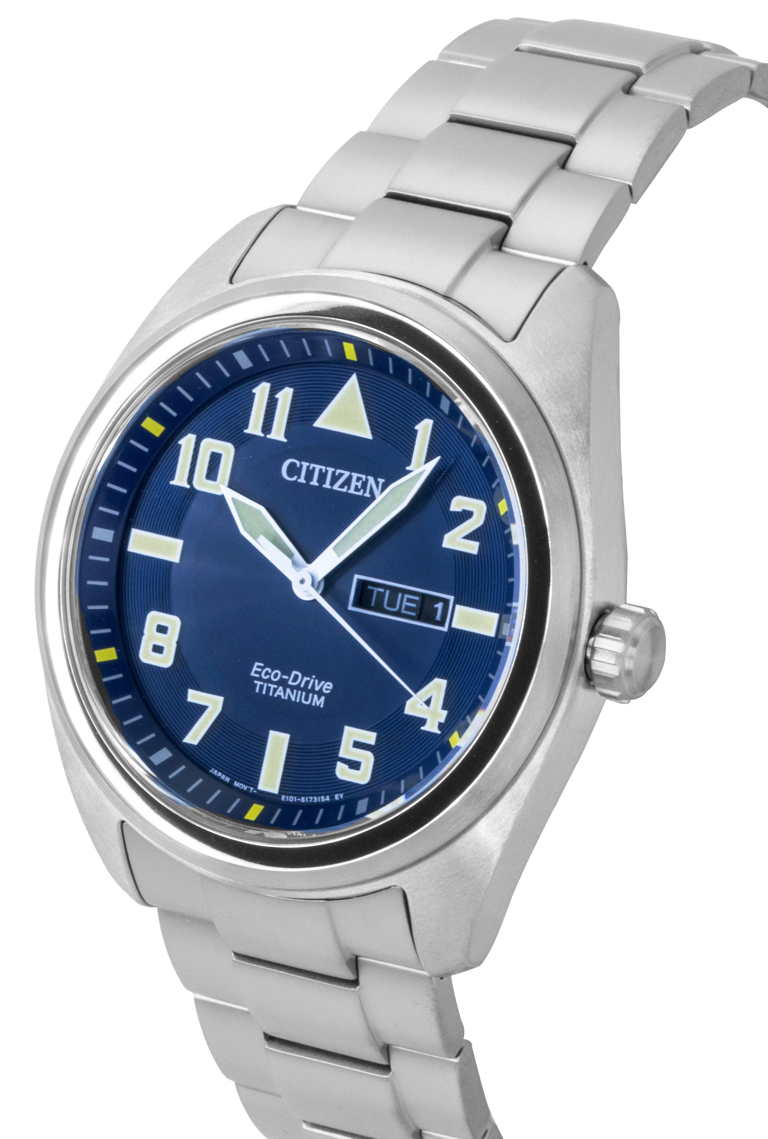 Citizen Garrison Super Titanium Blue Dial Eco Drive BM8560-88L 100M Men's Watch