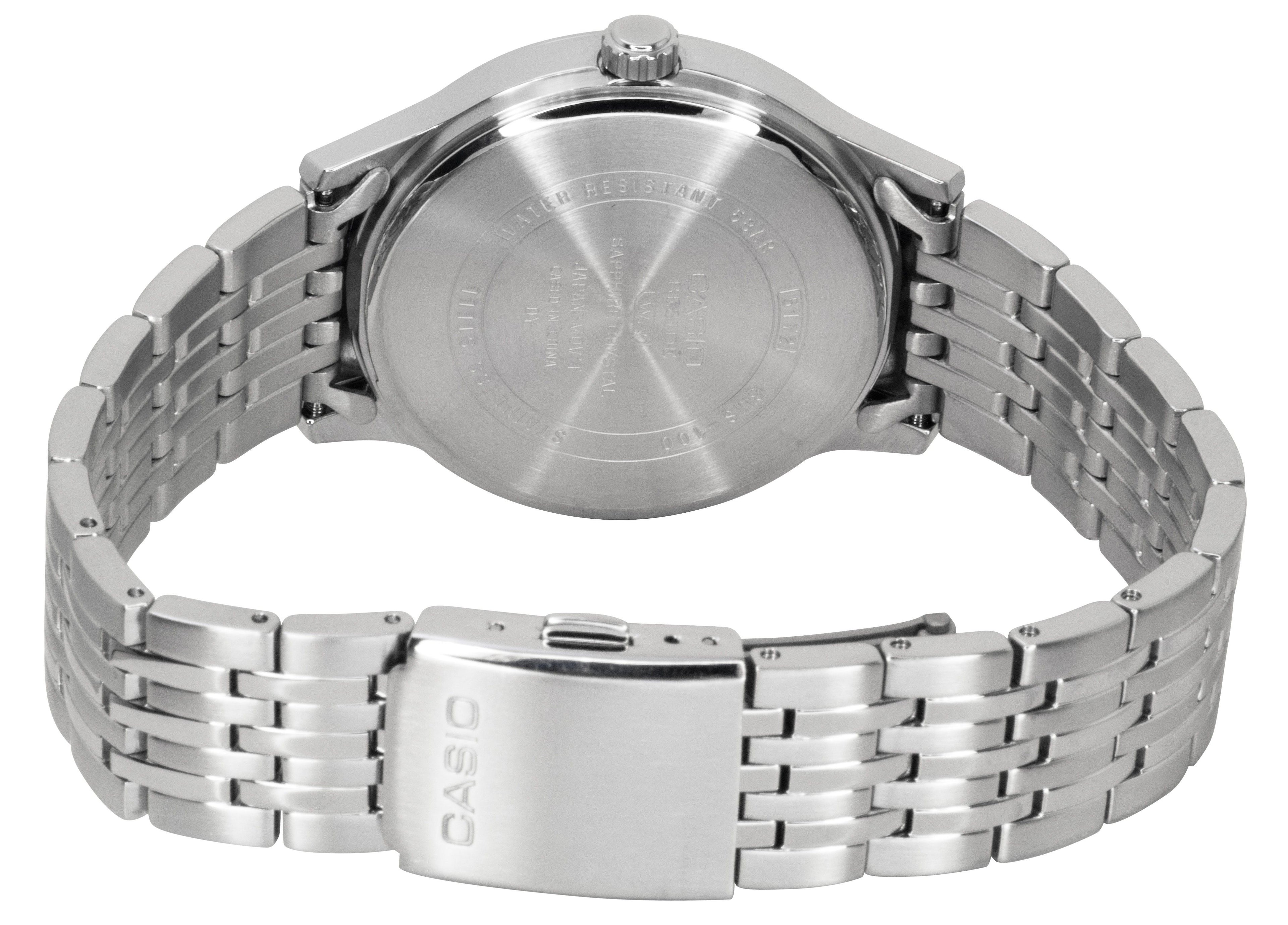 Casio Beside Analog Stainless Steel White Dial Quartz BMS-100D-7AV Men's Watch