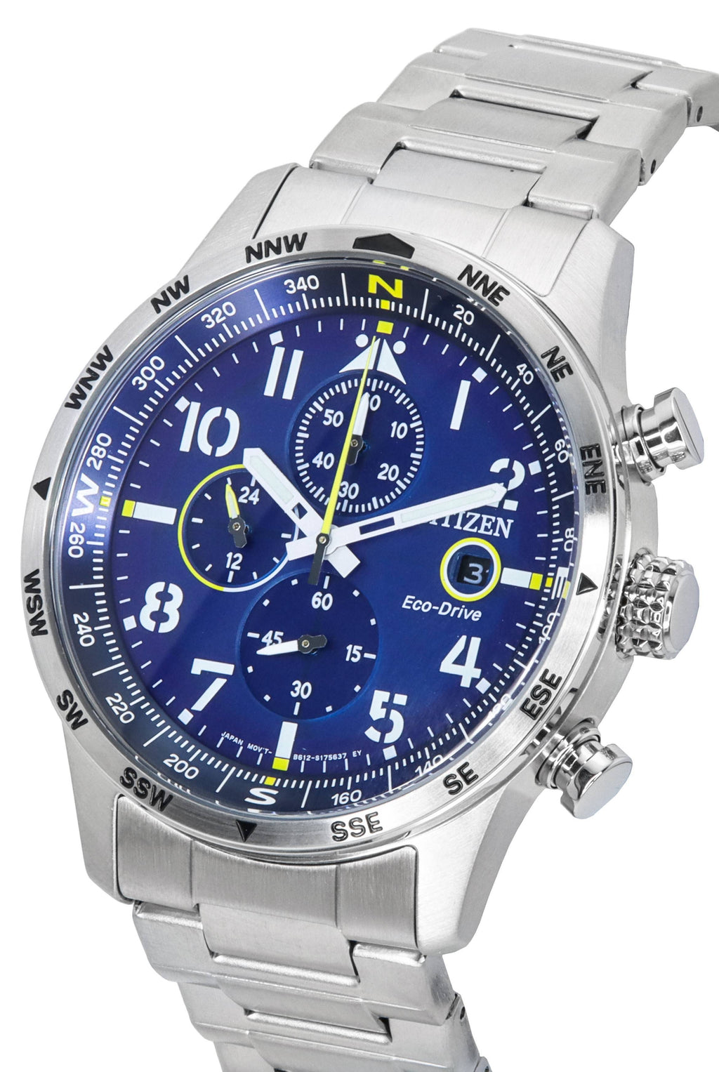 Citizen Pilot Stainless Steel Blue Dial Chronograph Eco-Drive CA0790-83L 100M Men's Watch