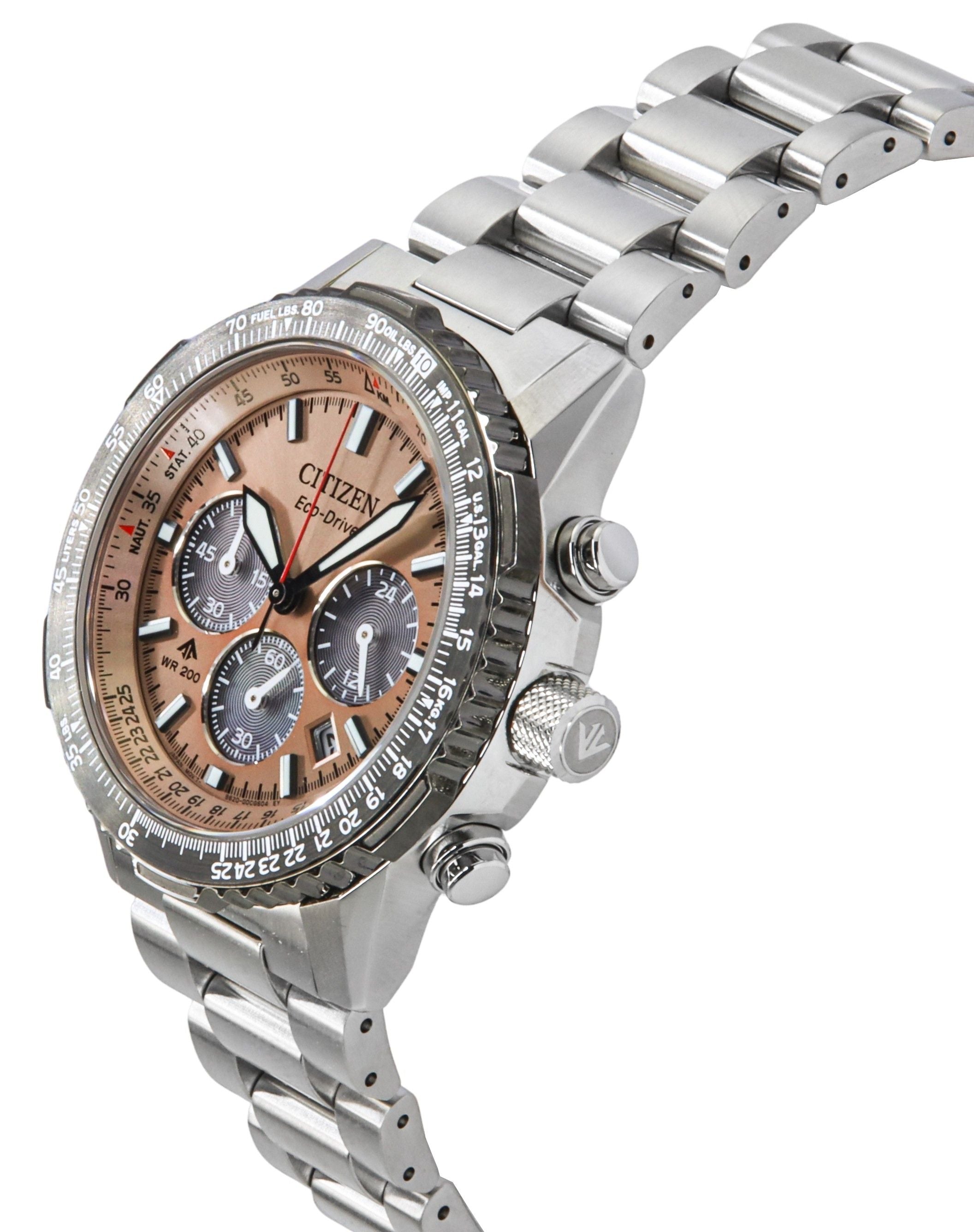 Citizen Promaster Sky Chronograph Stainless Steel Brown Dial Eco-Drive Diver's CA4664-60X 200M Men's Watch