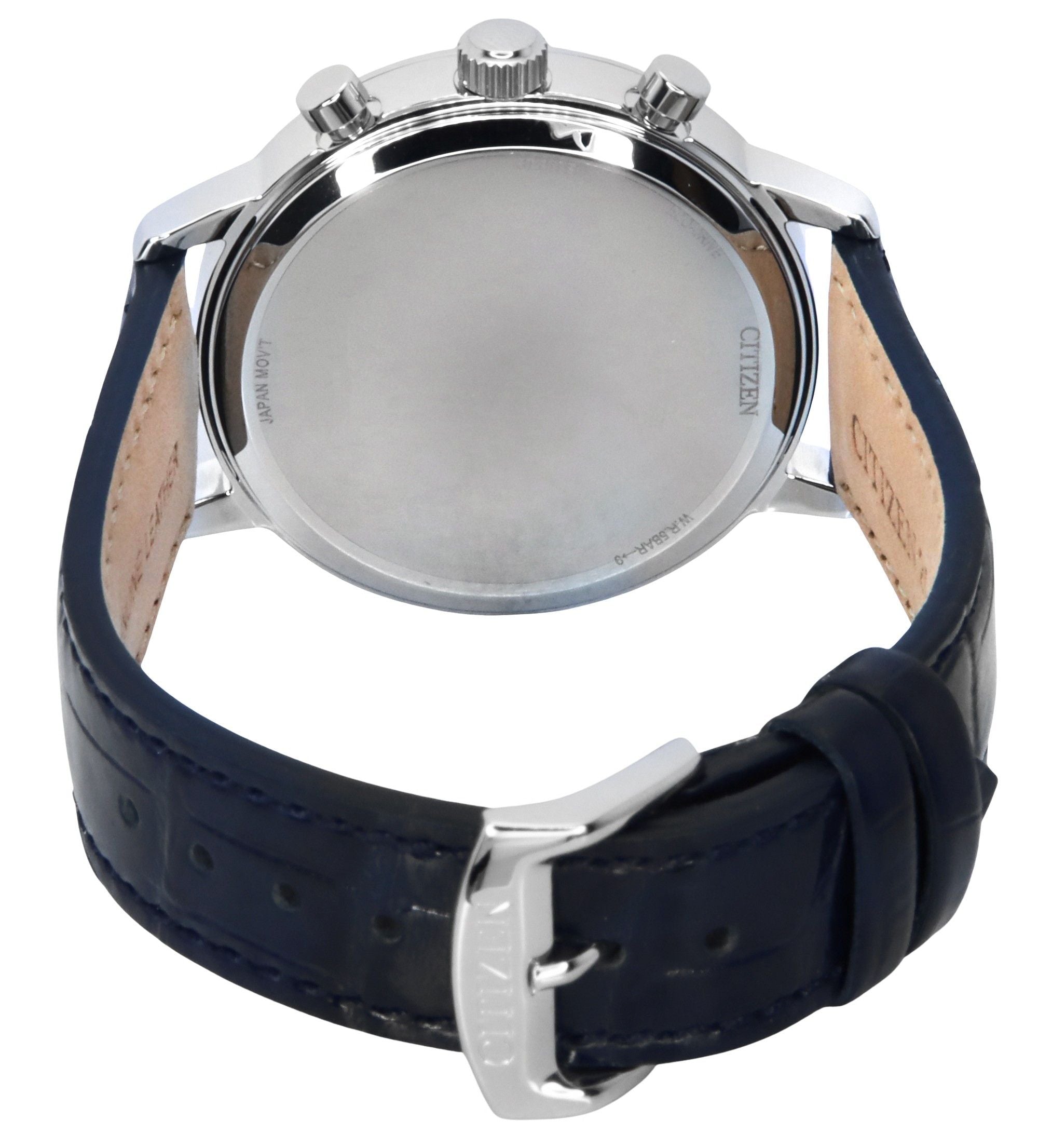 Citizen Eco-Drive Chronograph Leather Strap White Dial CA7069-16A Men's Watch