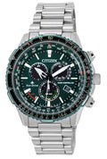 Citizen Promaster Sky A-T Radio Controlled Chronograph Green Dial Eco-Drive CB5004-59W 200M Men's Pilot Watch