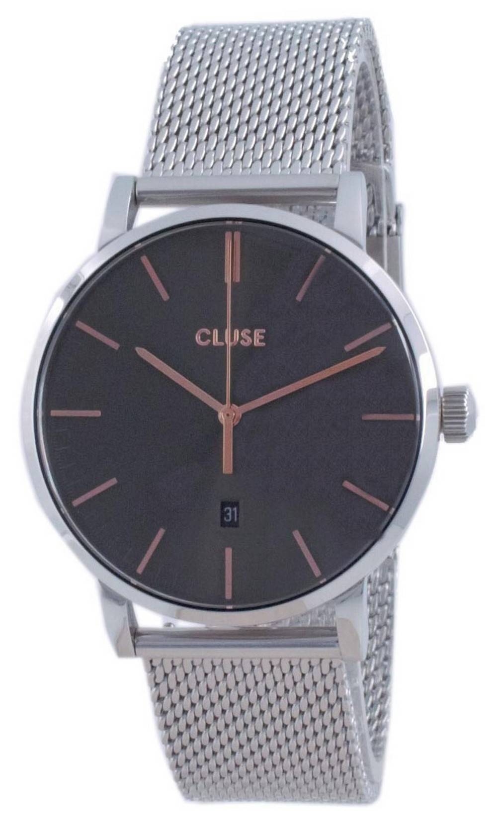 Cluse Aravis grijze wijzerplaat roestvrij staal quartz CW0101501003 herenhorloge