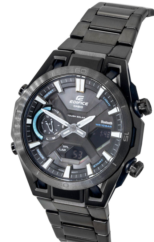 Casio Edifice Analog Digital Stainless Steel Black Dial Solar ECB-2300DC-1A 100M Men's Watch