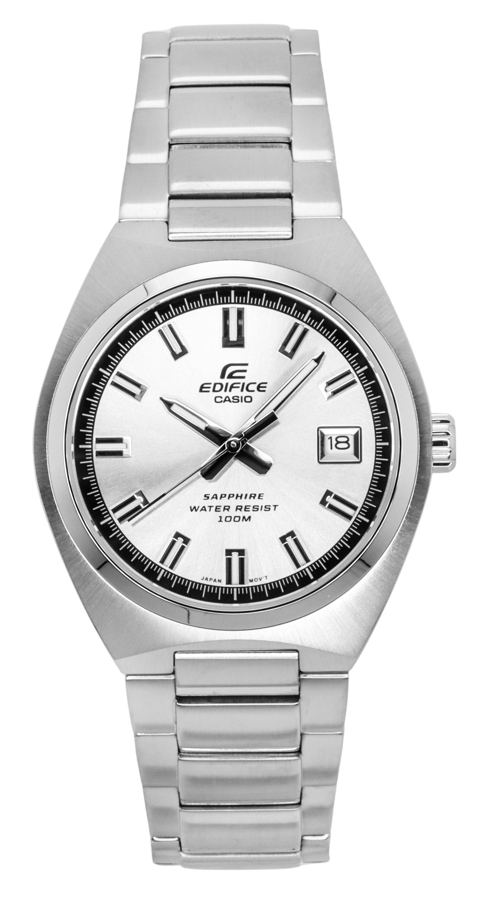 Casio Edifice Analog Stainless Steel Silver Dial Quartz EFB-109D-7AV 100M Men's Watch