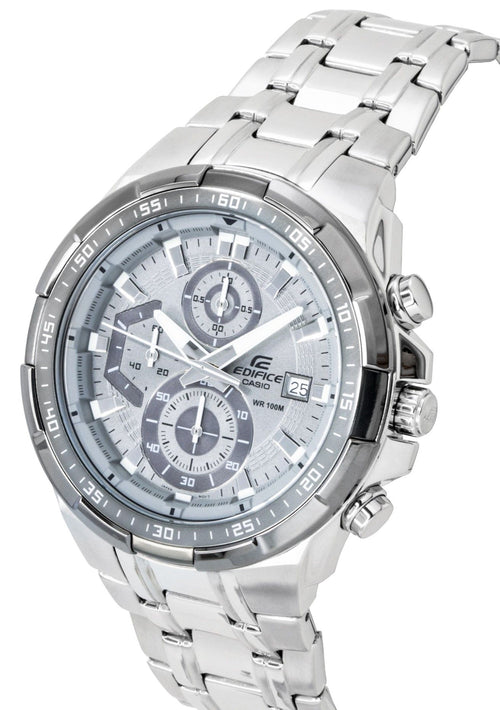 Casio Edifice Standard Chronograph Analog Stainless steel Grey Dial Quartz EFR-539DE-8AV 100M Men's Watch