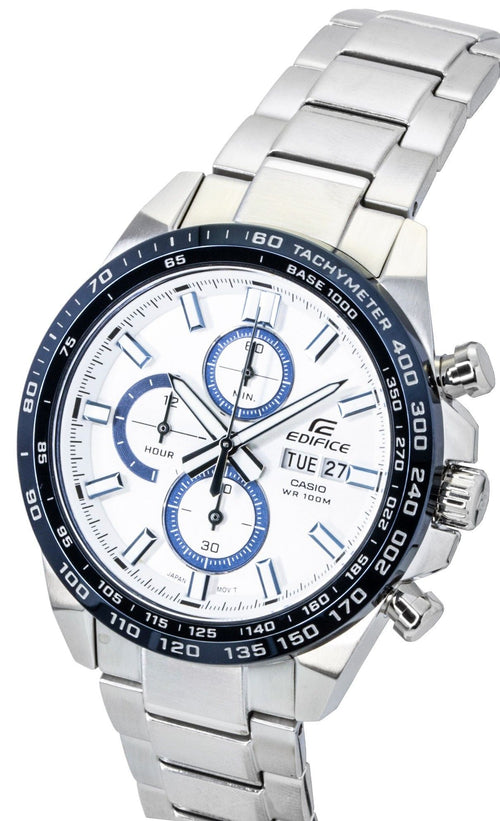 Casio Edifice Analog Chronograph Stainless Steel Silver Dial Quartz EFR-574DE-7AV 100M Men's Watch