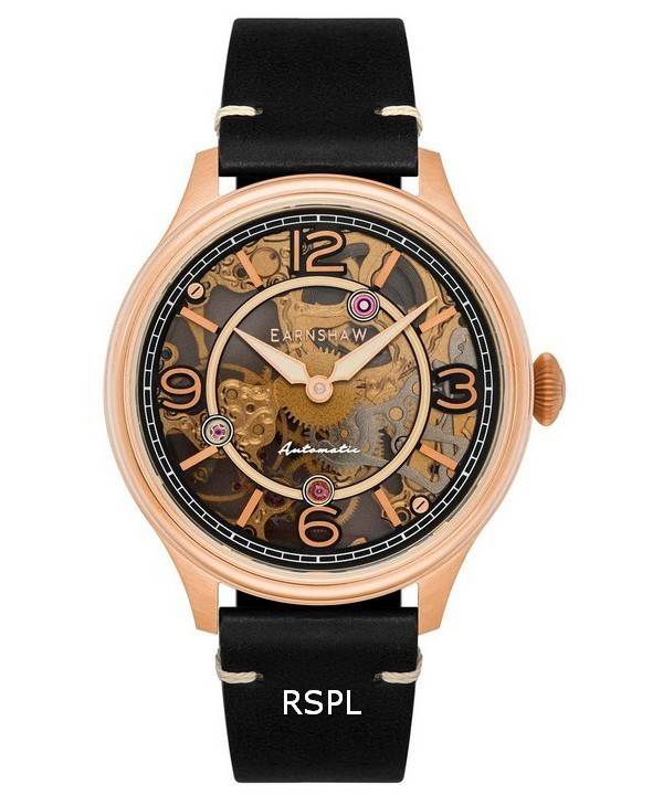 Thomas Earnshaw Baron lederen skelet wijzerplaat automatisch ES-8231-03 herenhorloge