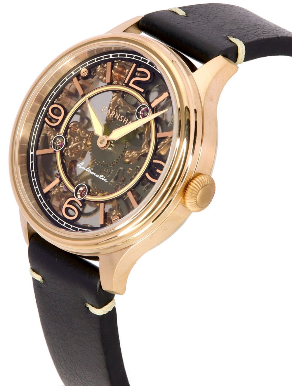 Thomas Earnshaw Baron Genuine Leather Skeleton Dial Automatic ES-8231-03 Men's Watch