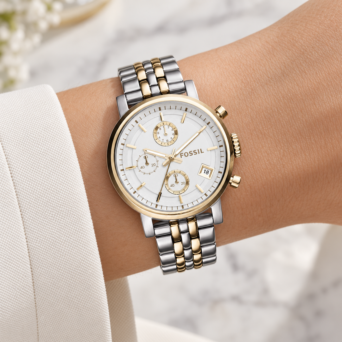 Fossil Original Boyfriend Chronograph ES3746 38mm dameshorloge