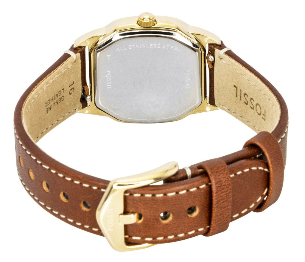 Fossil Harlow Leather Strap Beige Dial Quartz ES5364 Women's Watch