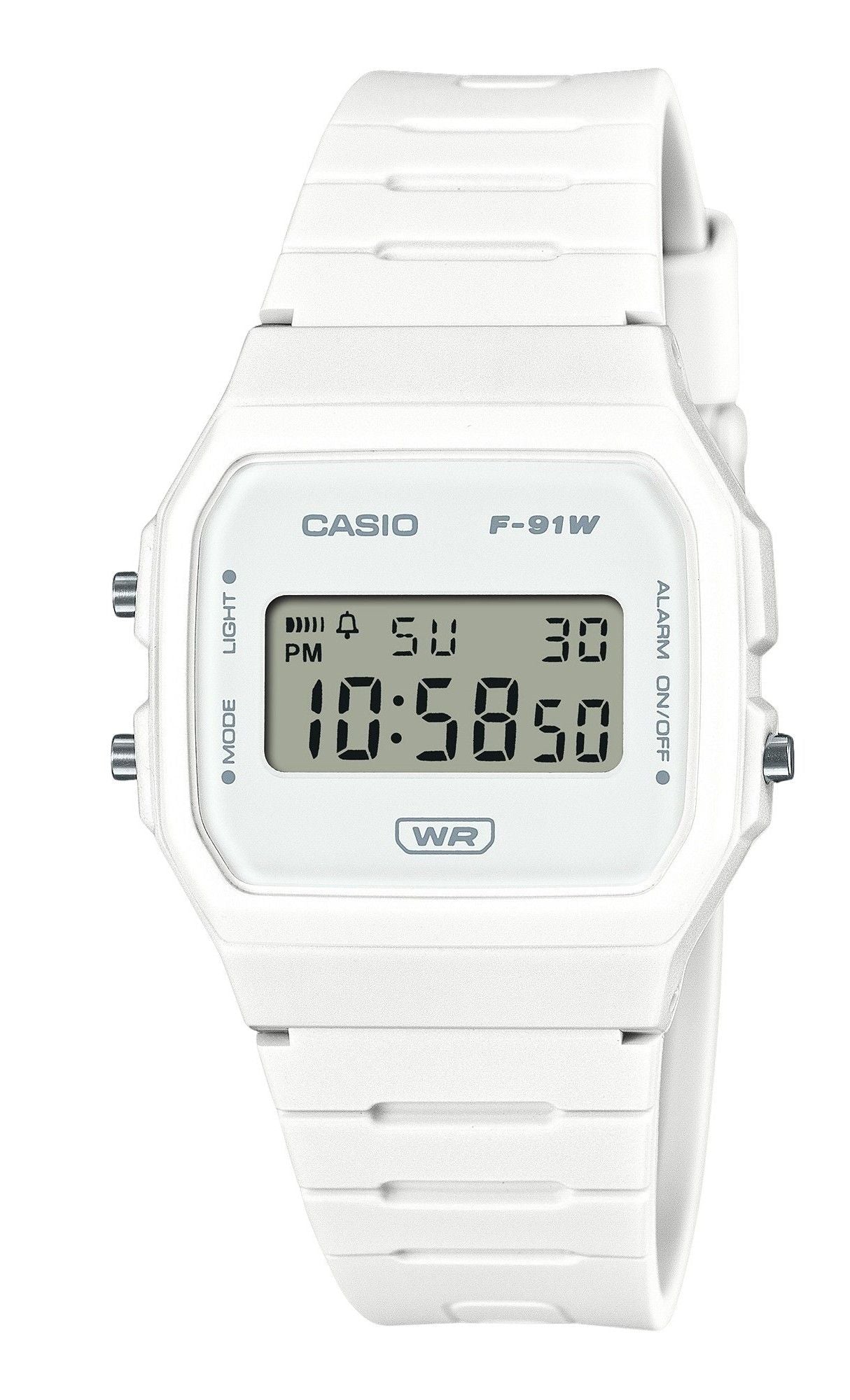 Casio Pop Digital Bio-Based White Resin Strap Quartz F-91WB-7A Unisex Watch