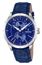 Festina Retro Multifunction Leather Strap Blue Dial Quartz F16573-7 Men's Watch