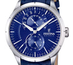 Festina Retro Multifunction Leather Strap Blue Dial Quartz F16573-7 Men's Watch