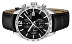 Festina Timeless Chronograph Lederarmband Schwarzes Zifferblatt Quarz F16760-4 Herrenuhr