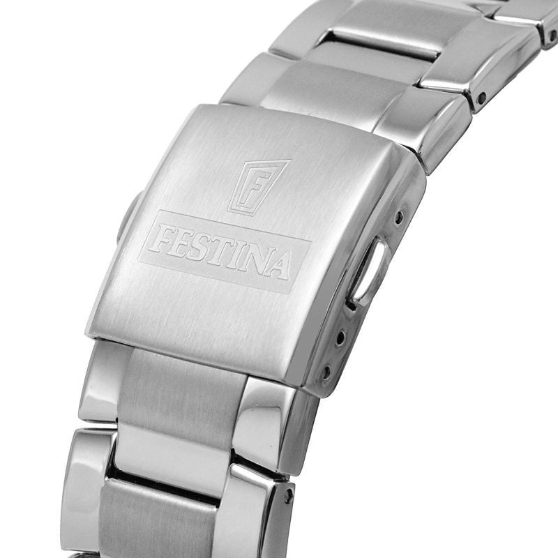 Festina Chrono Sport roestvrijstalen zilveren wijzerplaat quartz F20463-1 100M herenhorloge