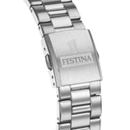 Festina Timeless Chronograph Stainless Steel Silver Dial Quartz F20560-1 100M Men's Watch