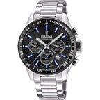 Festina Timeless Chronograph Edelstahl Schwarzes Zifferblatt Quarz F20560-5 100M Herrenuhr