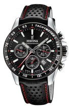 Festina Timeless Chronograph Lederarmband Schwarzes Zifferblatt Quarz F20561-4 100M Herrenuhr