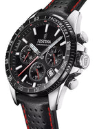 Festina Timeless Chronograph Lederarmband Schwarzes Zifferblatt Quarz F20561-4 100M Herrenuhr