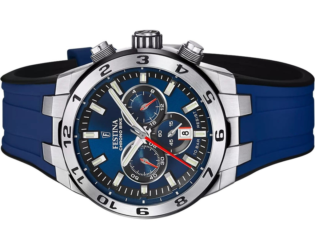 Festina Chrono Bike Rubber Strap Blue Dial Quartz F20671-1 100M Men's Watch