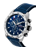 Festina Timeless Chronograph Leather Strap Blue Dial Quartz F20692-2 100M Men's Watch