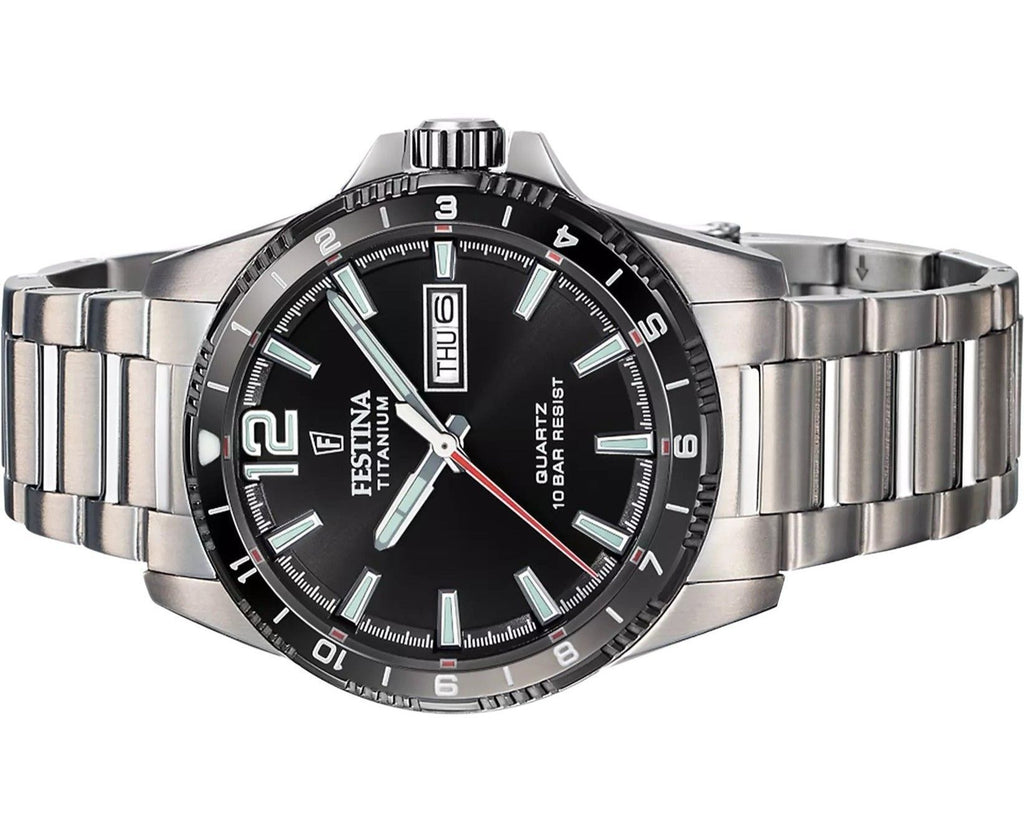 Festina Titanium Black Dial Quartz F20698-4 100M Men's Watch