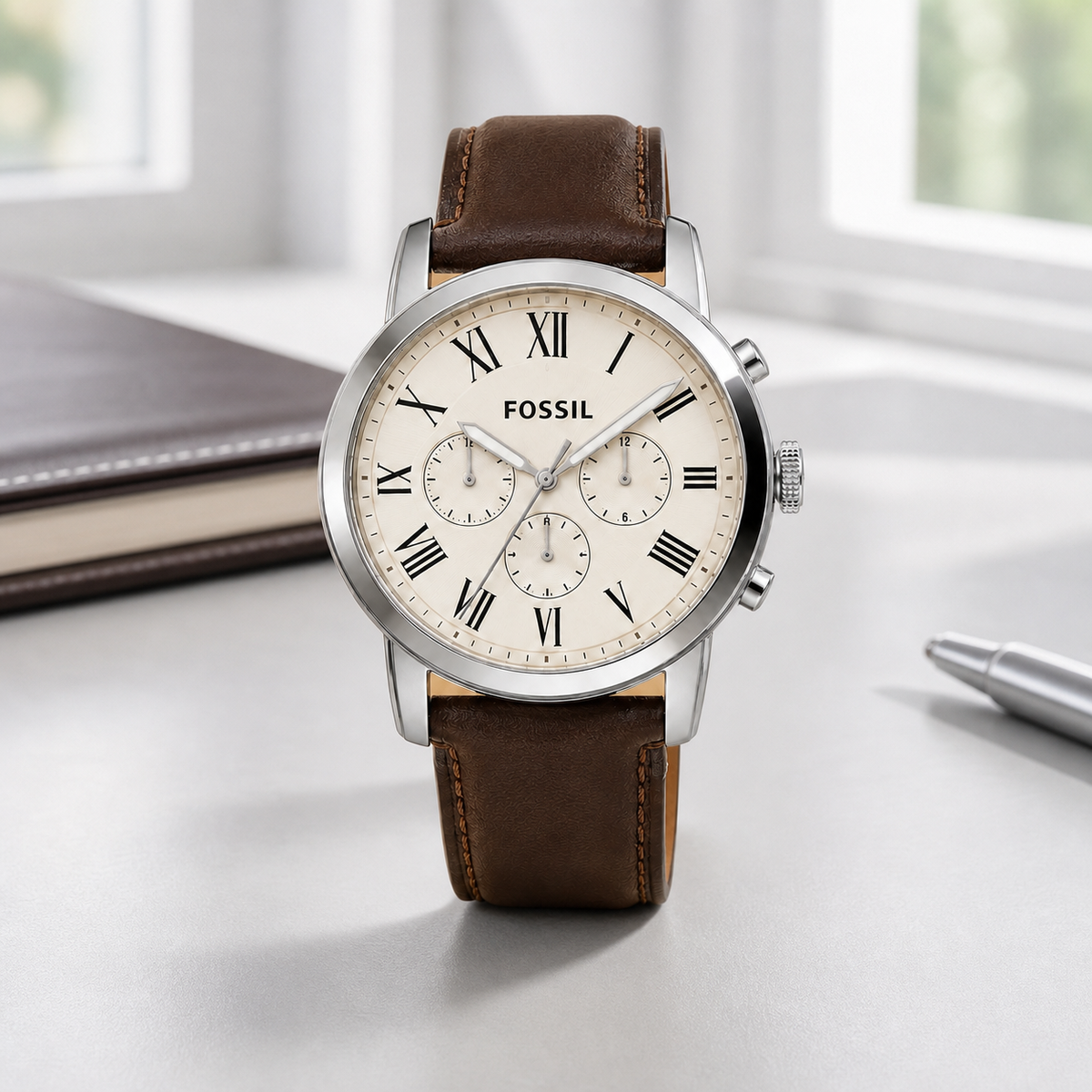 Fossil FS4682 42mm Watch executive desk view