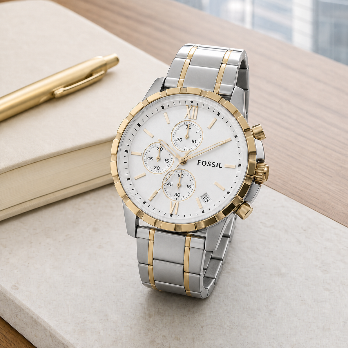 Fossil FS4795 45mm Watch executive desk view