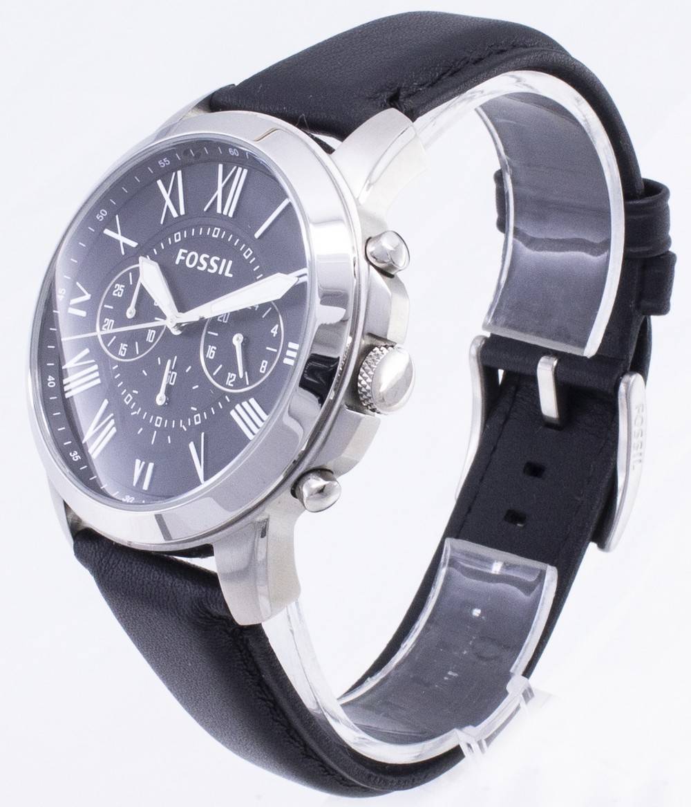 Fossil Grant Chronograph Black Leather Strap FS4812 Men's Watch