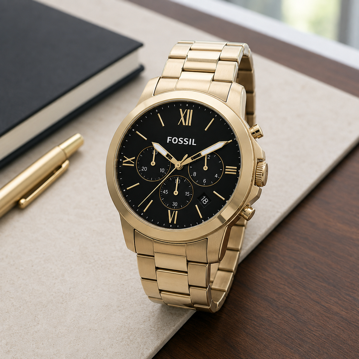 Fossil FS4815 44mm Watch executive desk view