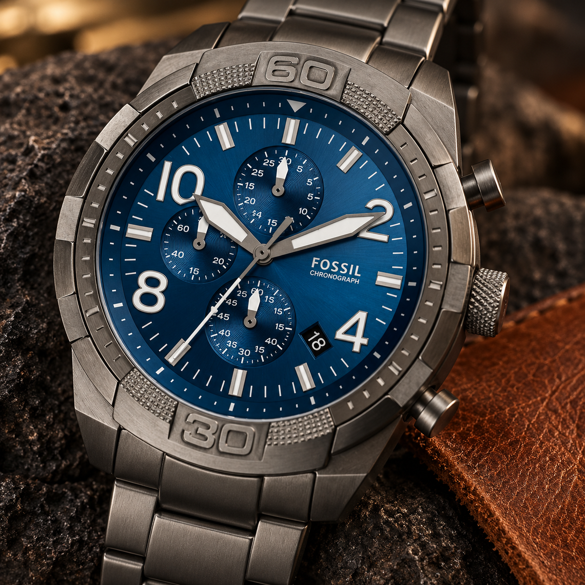 Montre homme Fossil Bronson Chronograph FS5711 50mm