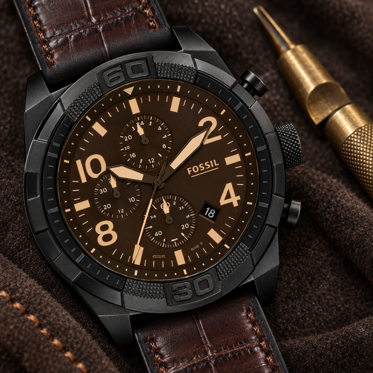 Fossil Bronson Chronograph FS5713 50mm Herrenuhr