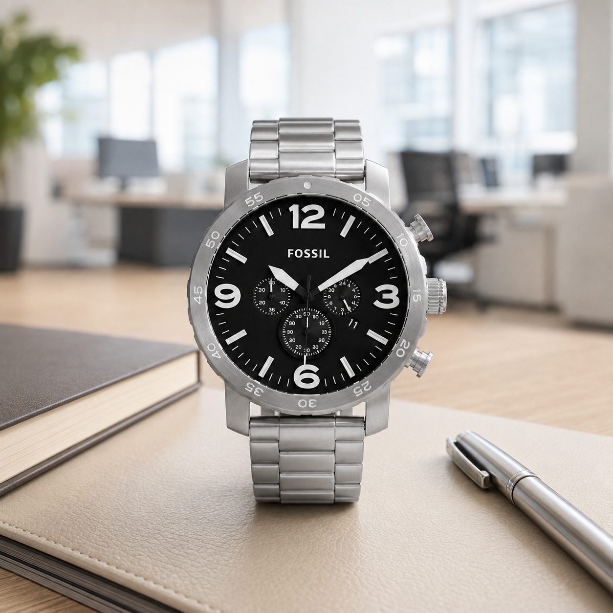 Fossil FS5907 42mm Watch executive desk view