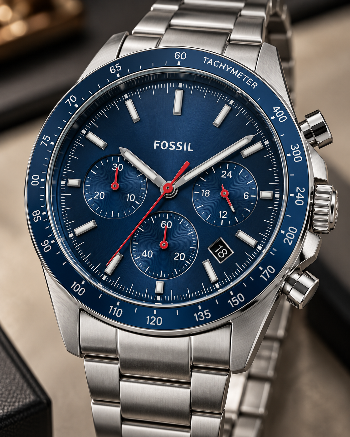 Fossil Sport Tourer FS6047 dial and case detail