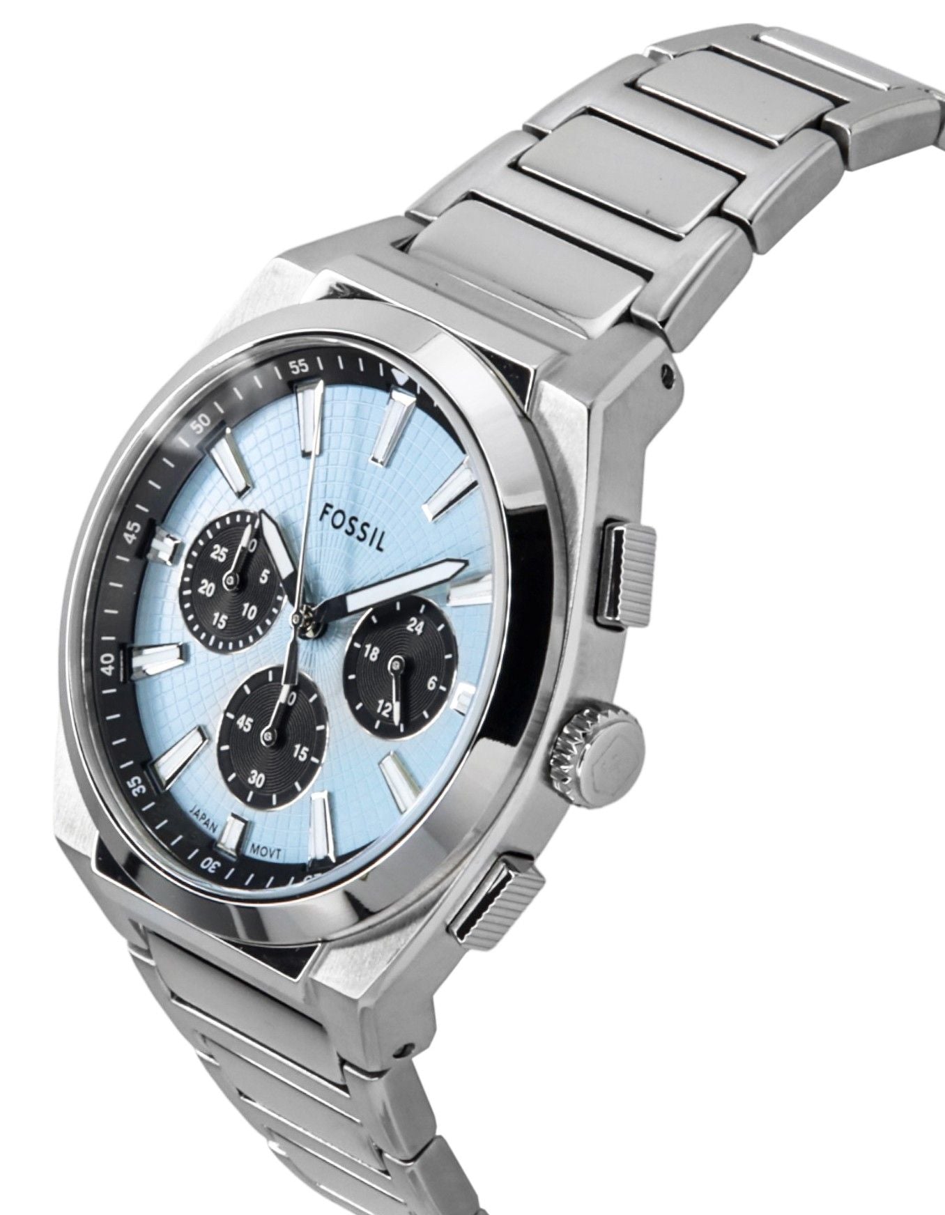 Fossil Everett Chronograph Stainless Steel Blue Dial Quartz FS6105 Men's Watch