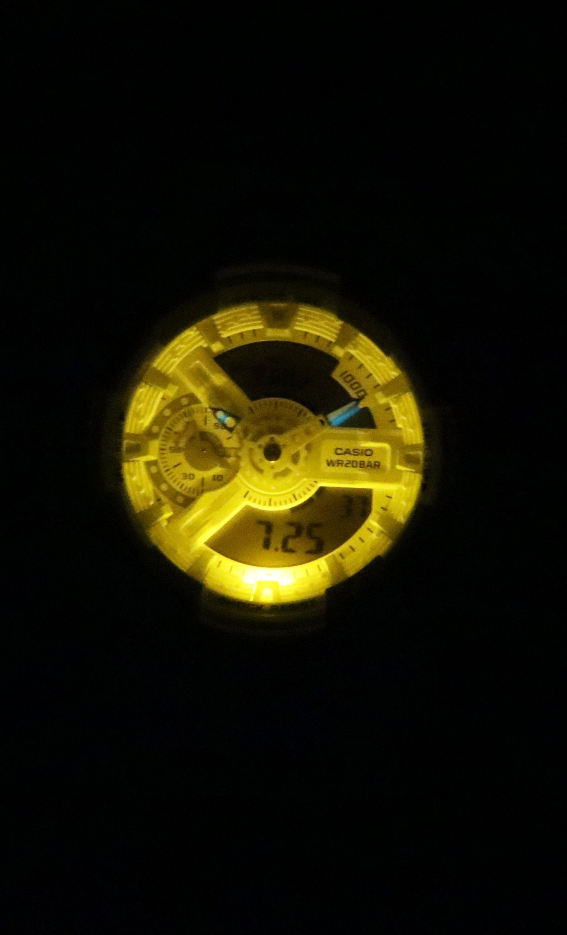 Casio G-Shock Analog Digital White Resin Strap Multicolor Dial Quartz GA-110TL-7A 200M Men's Watch