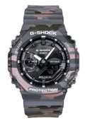 Casio G-Shock Analog Digital Camouflage Bio-based Resin Strap Black Dial Quartz GA-2100CMD-8A 200M Men's Watch