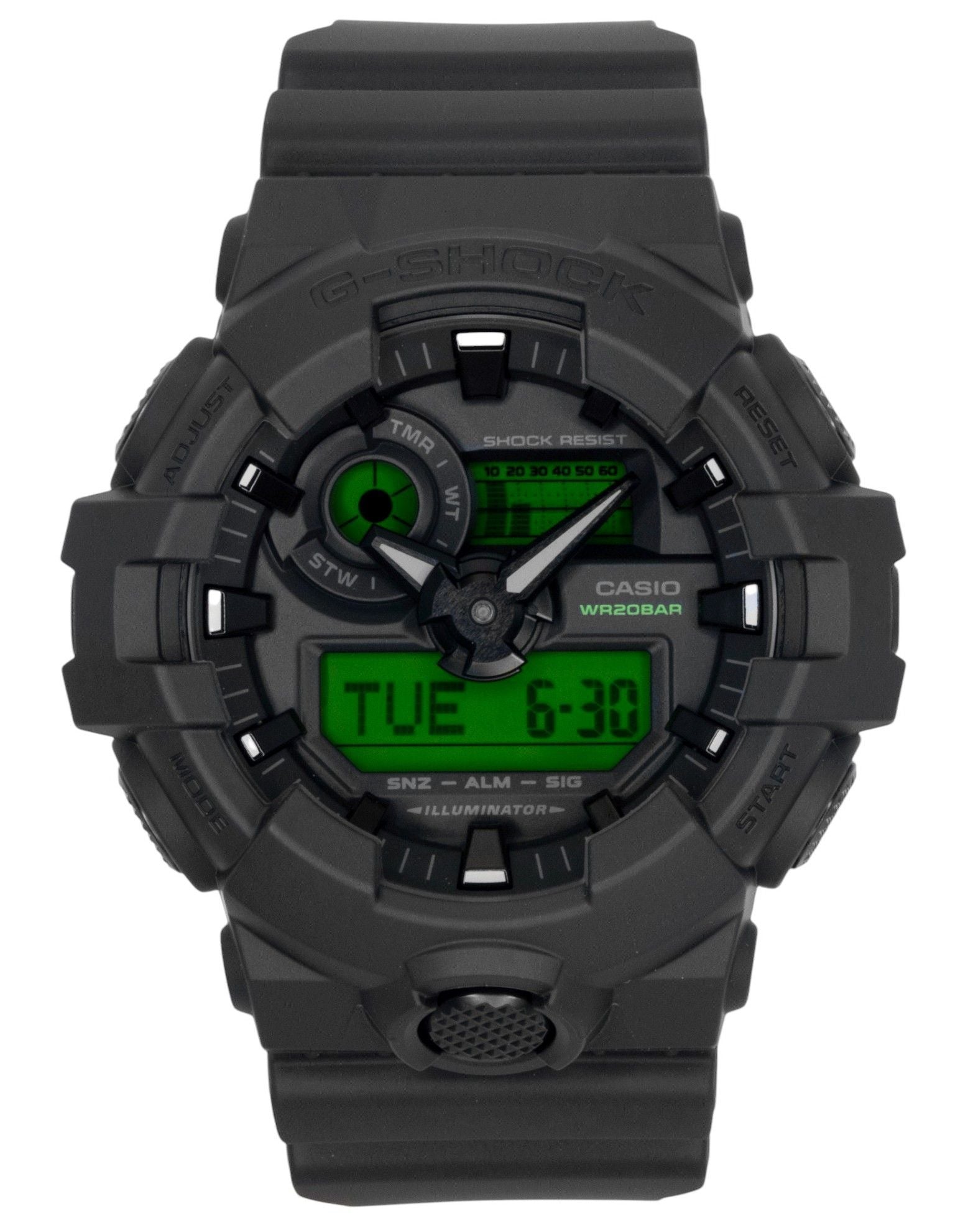 Casio G-Shock Analog Digital Black Dial Resin Quartz GA-700BEG-1A 200M Men's Watch